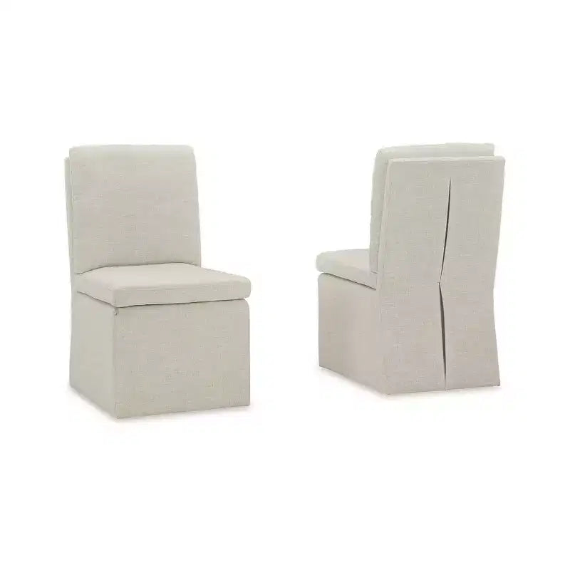 Signature Design by Ashley Krystanza Dining Chair, Set of 2, Upholstered with Casters, Oatmeal