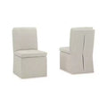 Signature Design by Ashley Krystanza Dining Chair, Set of 2, Upholstered with Casters, Oatmeal