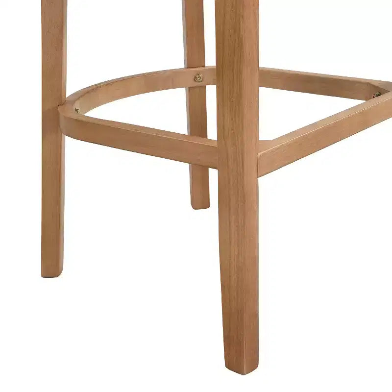 Tabourets de bar rembourrés en bois d'hévéa contemporains avec dossier incurvé en rotin