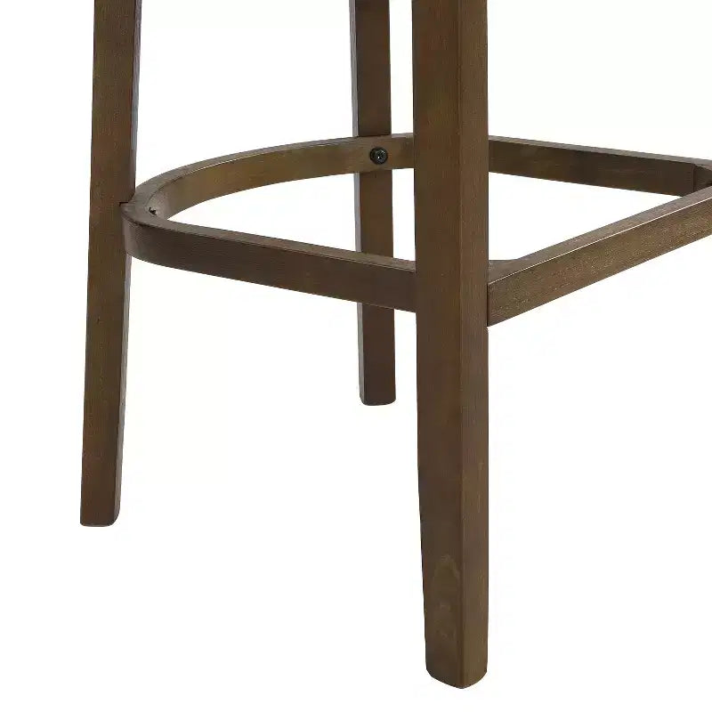 Tabourets de bar rembourrés en bois d'hévéa contemporains avec dossier incurvé en rotin