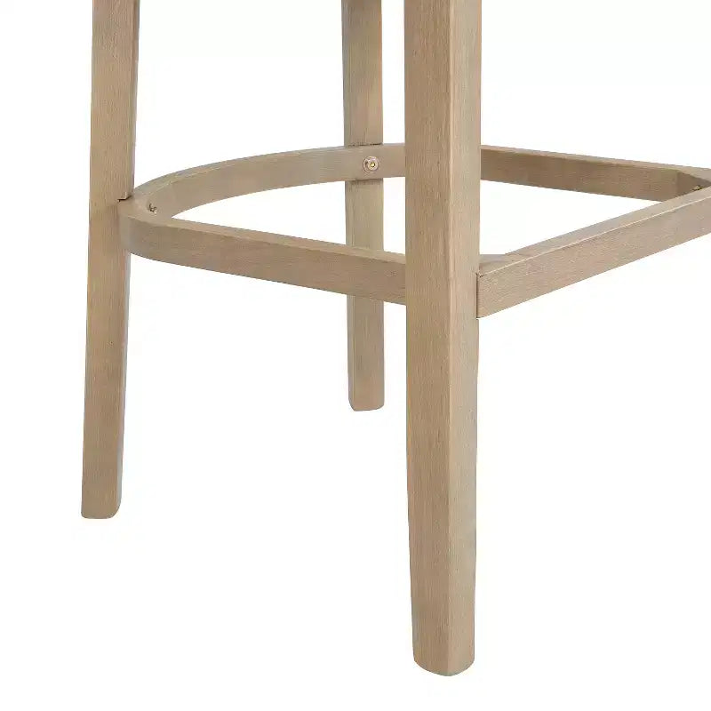 Tabourets de bar rembourrés en bois d'hévéa contemporains avec dossier incurvé en rotin