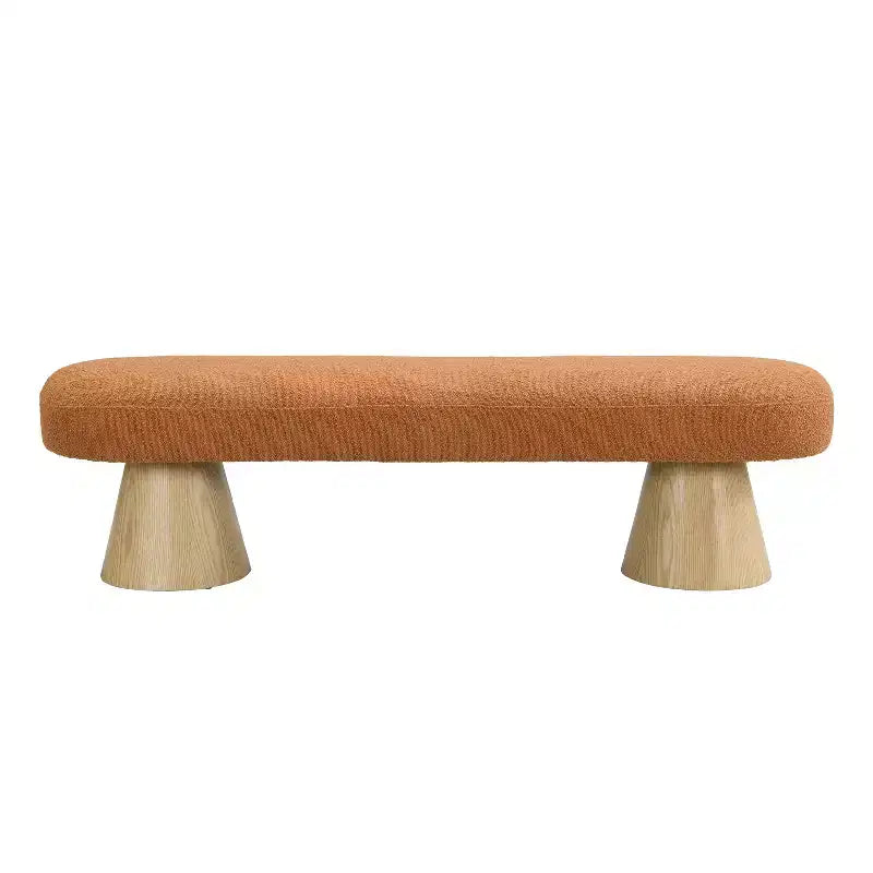 Banc de salle à manger moderne multifonctionnel rembourré en tissu bouclé