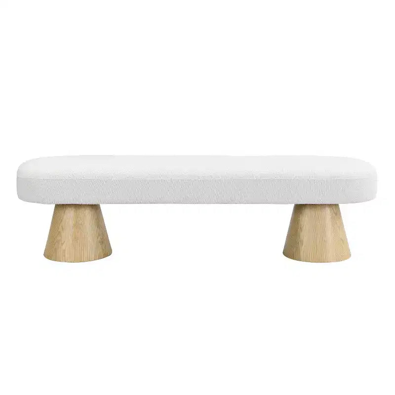 Banc de salle à manger moderne multifonctionnel rembourré en tissu bouclé