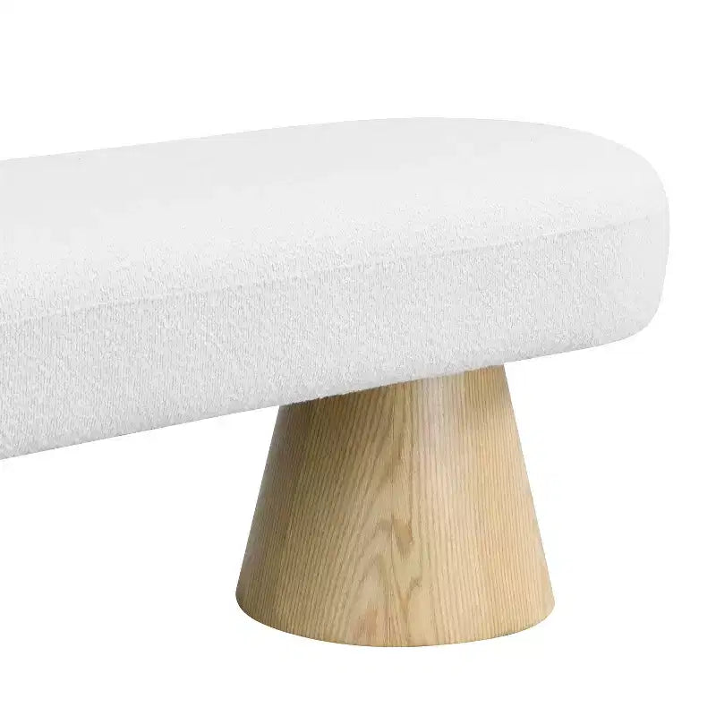 Banc de salle à manger moderne multifonctionnel rembourré en tissu bouclé