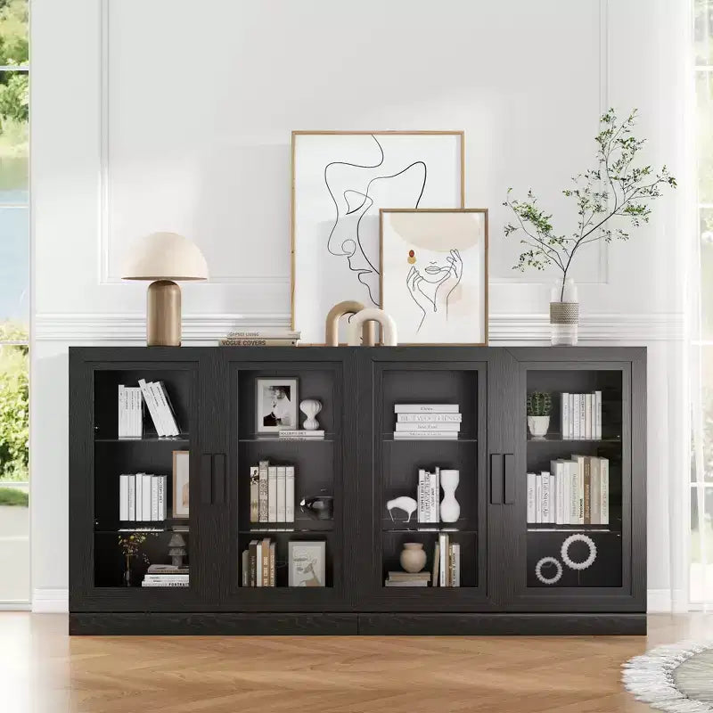 Bibliothèque modulaire avec portes vitrées