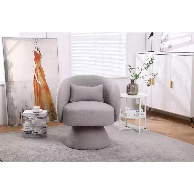 Fauteuil pivotant, Fauteuil rond en tissu, parfait pour le salon