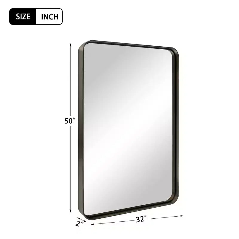 Miroir rectangulaire psyché encadré en métal noir 69x30