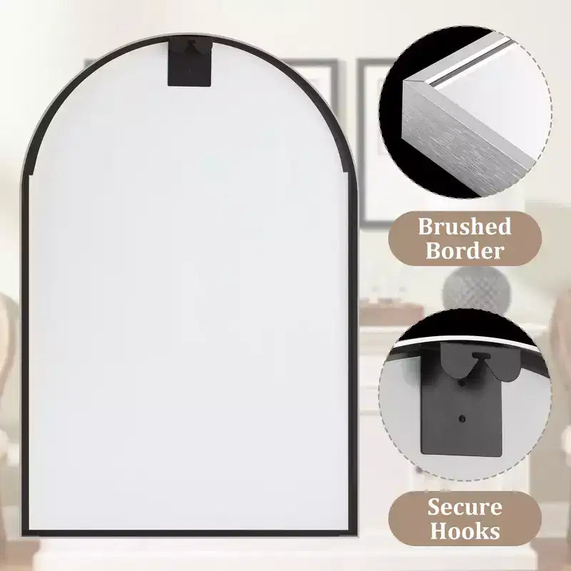 Miroir rectangulaire psyché encadré en métal noir 69x30