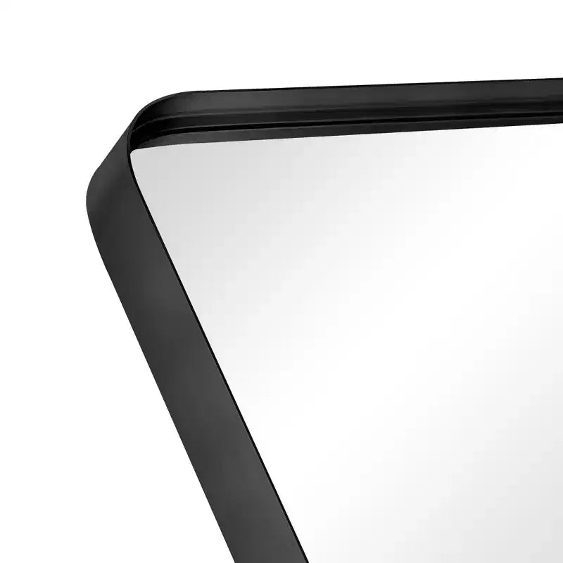 Miroir rectangulaire noir 69x30 en pied avec cadre en métal
