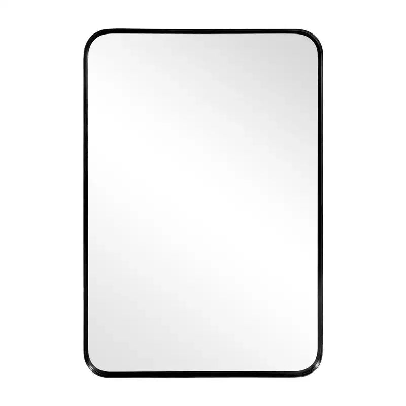 Miroir rectangulaire noir 69x30 en pied avec cadre en métal