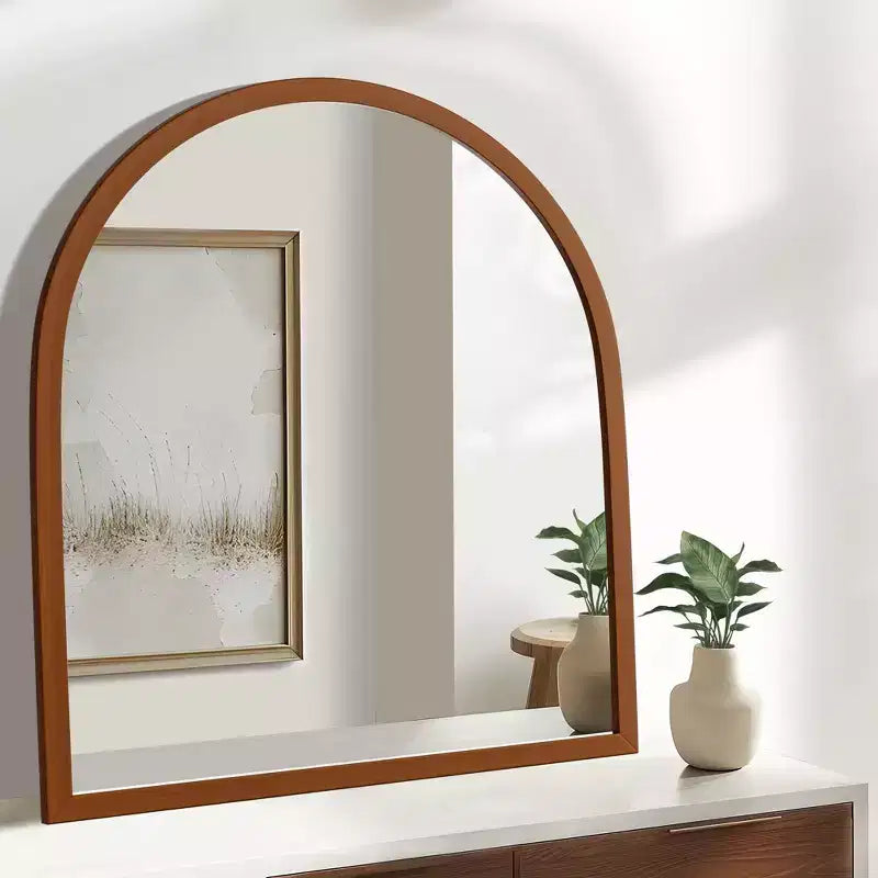 Miroir de salle de bain arqué 35x31 avec crochets de suspension
