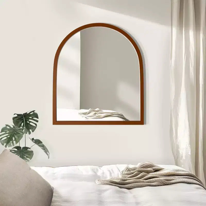 Miroir de salle de bain arqué 35x31 avec crochets de suspension