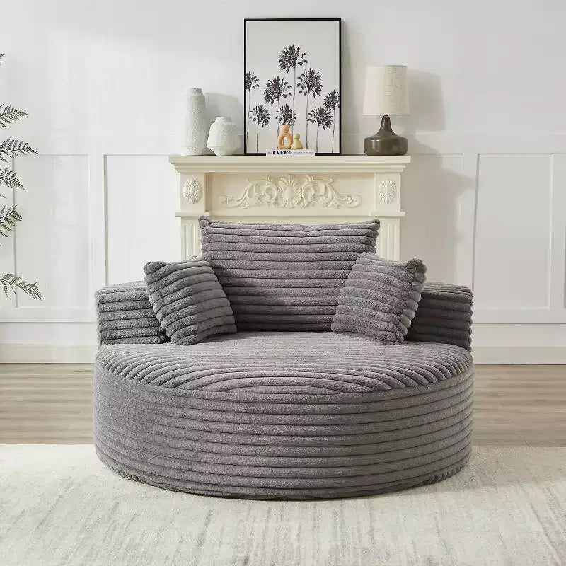Fauteuil convertible en velours côtelé moelleux de 55" de large avec oreillers, fauteuil de canapé extra large moderne pour salon, chambre ou lounge