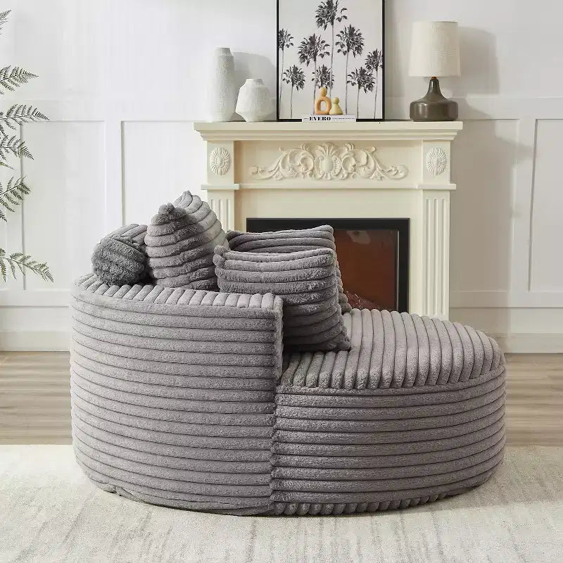 Fauteuil convertible en velours côtelé moelleux de 55" de large avec oreillers, fauteuil de canapé extra large moderne pour salon, chambre ou lounge