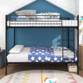 CLIHOME Space-Saving Twin-Over-Twin Bunk Bed with Metal Frame and Ladder