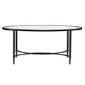 Quinton Metal/Glass Oval Cocktail Table - Black - SEI