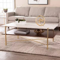 Table basse rectangulaire avec rangement - Laiton