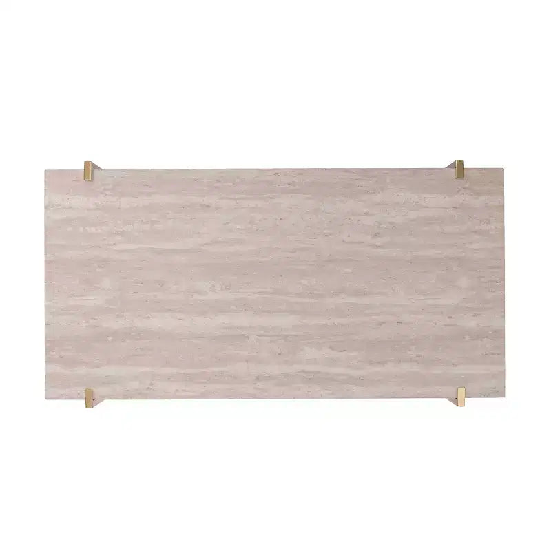 Table basse rectangulaire avec rangement - Laiton