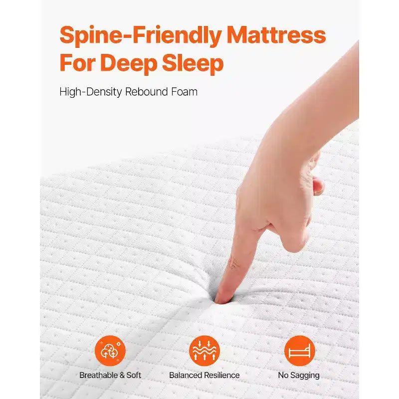 Lit d'appoint pliant 79 x 190,5 cm avec matelas de 12,7 cm, lit pliant simple avec cadre métallique robuste et matelas en mousse à mémoire de forme