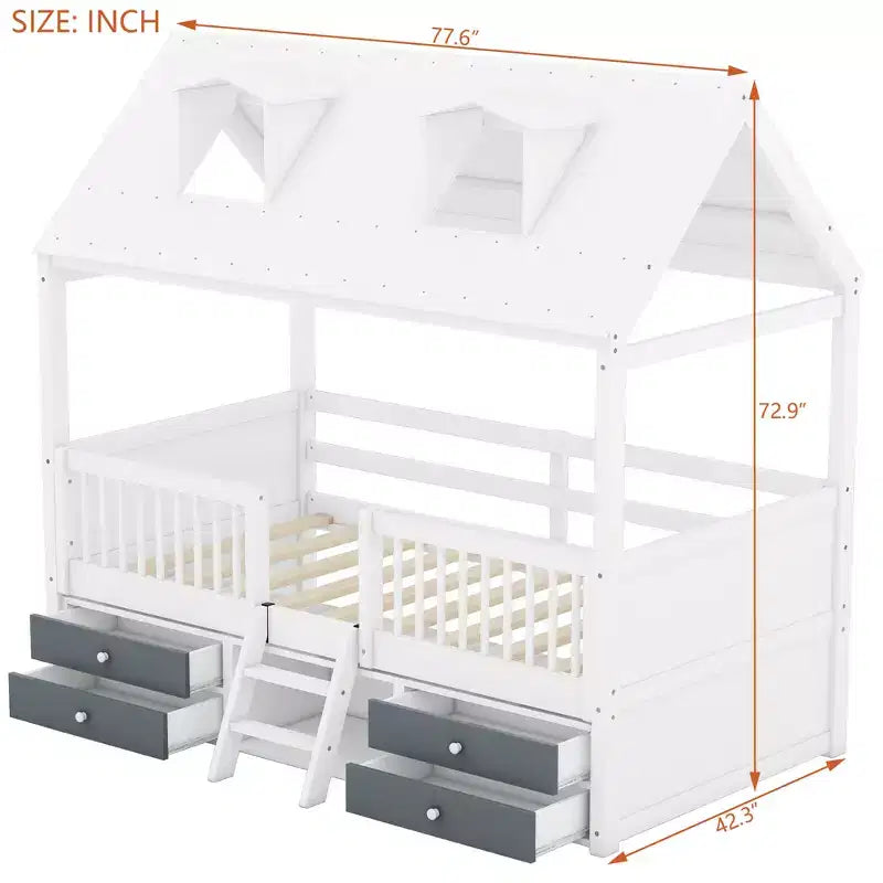Lit Cabane en Bois