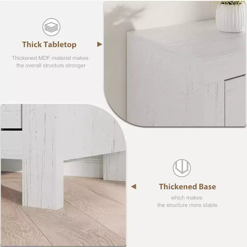 Meuble TV pour téléviseurs de 75/80 pouces, meuble de divertissement avec rangement et étagère, consoles et supports TV