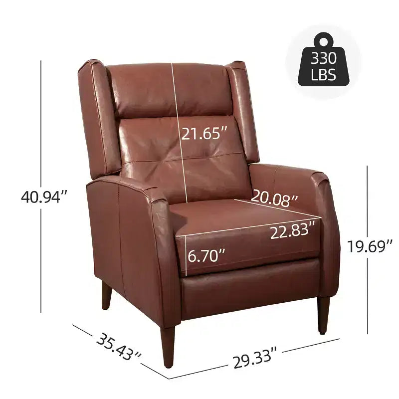 Fauteuil inclinable de style Mid-century, Chaise longue en similicuir avec pieds en bois
