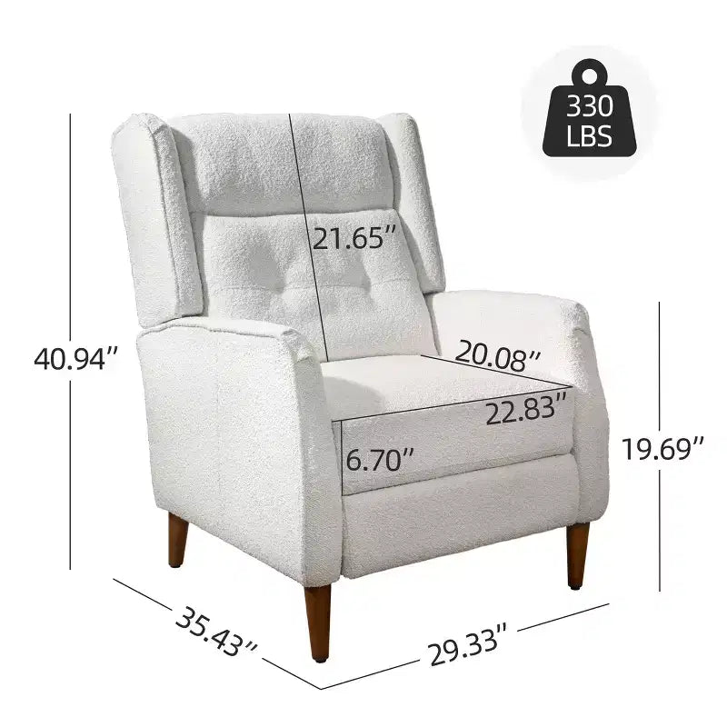 Fauteuil inclinable de style Mid-century, Chaise longue en similicuir avec pieds en bois