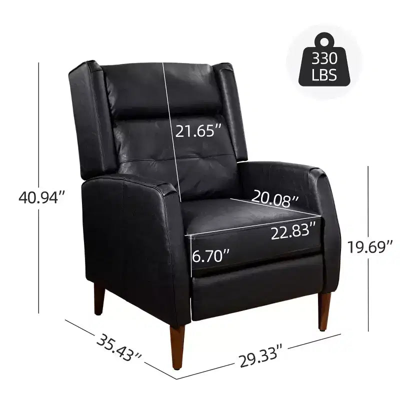 Fauteuil inclinable de style Mid-century, Chaise longue en similicuir avec pieds en bois