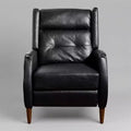Art Leon Mid-century Recliner, Faux Leather Lounge Chair with Wood Chair Legs