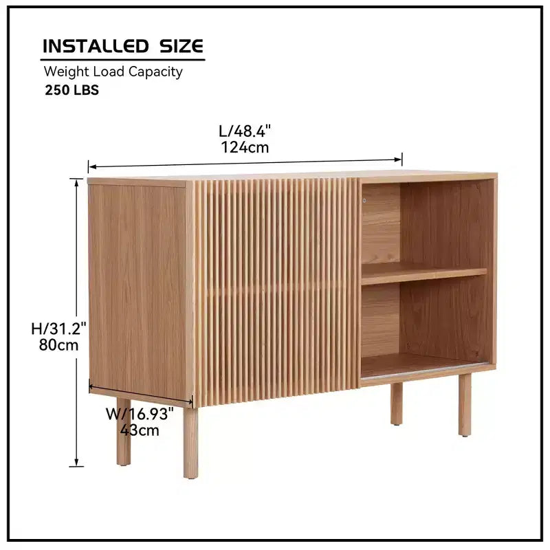 Bahut moderne en bois 48.4 avec porte coulissante