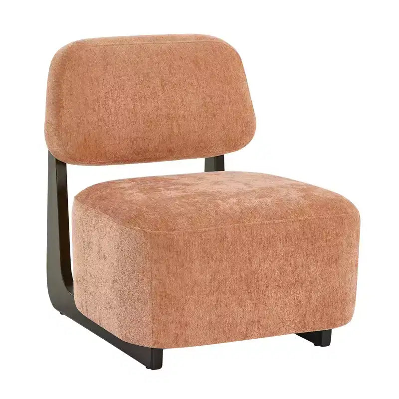 Fauteuils d'appoint modernes en bois d'acacia et chenille