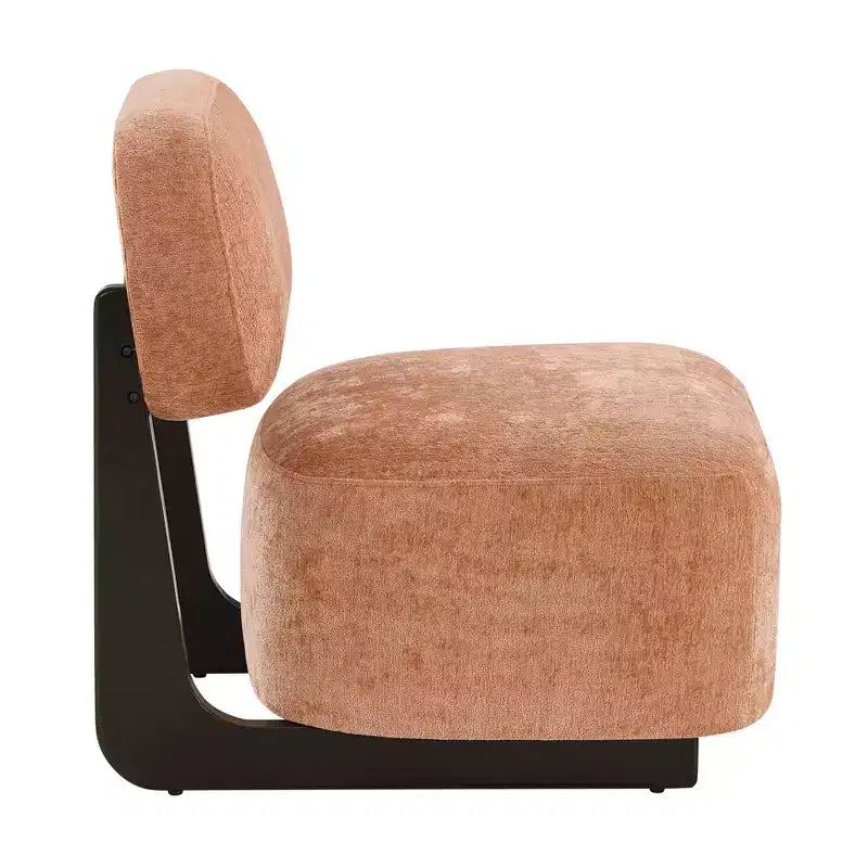 Fauteuils d'appoint modernes en bois d'acacia et chenille
