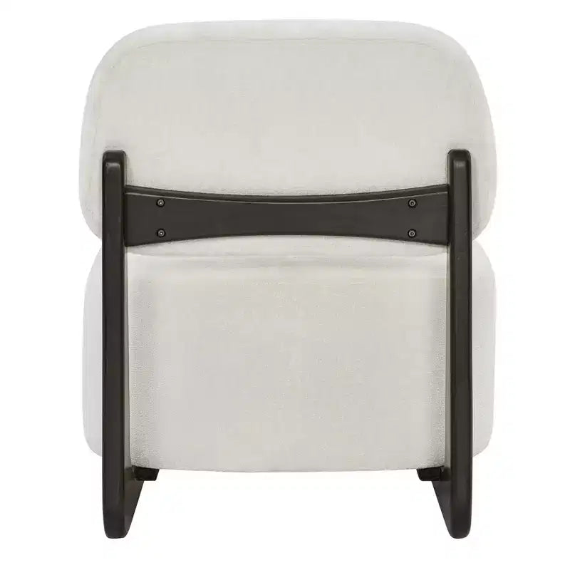 Fauteuils d'appoint modernes en bois d'acacia et chenille