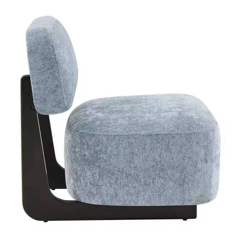 Fauteuils d'appoint modernes en bois d'acacia et chenille