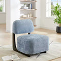 GDFStudio Durab Modern Acacia Wood Chenille Upholstered Accent Chairs