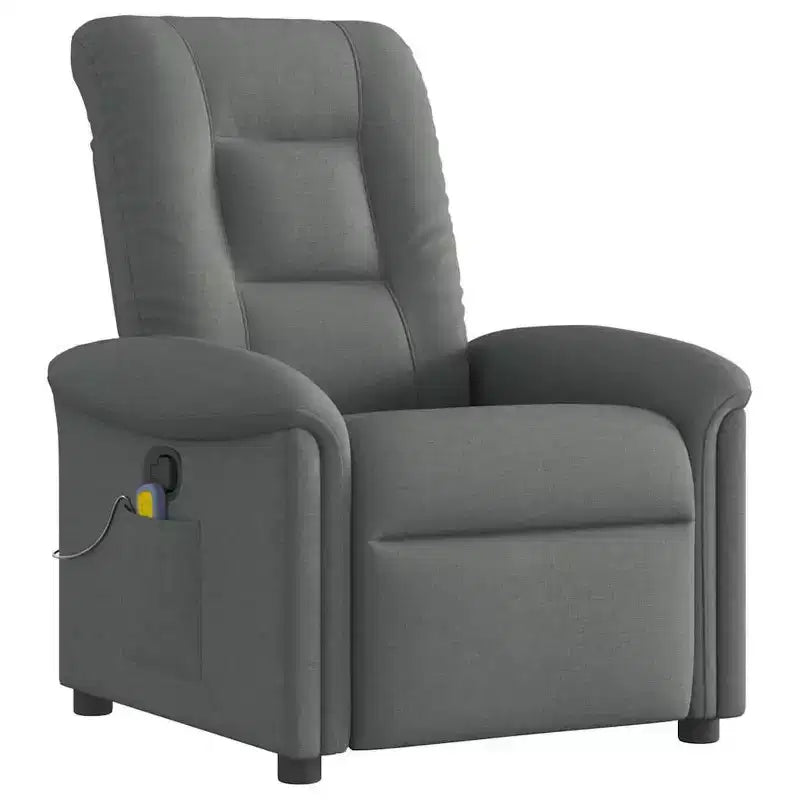 vidaXL Massage Recliner Chair Dark Grey Fabric