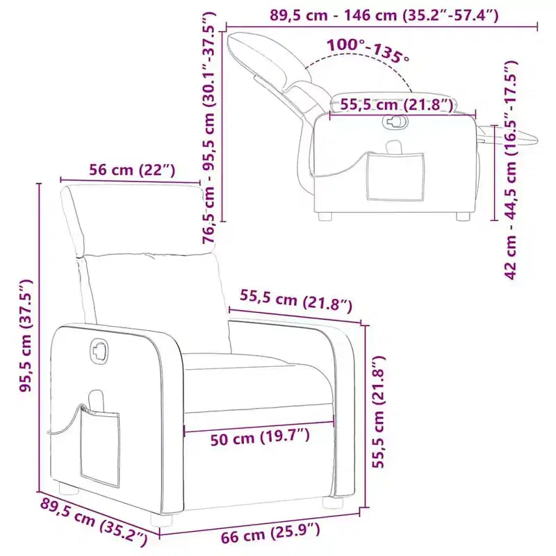 Fauteuil inclinable de massage avec repose-pieds réglables