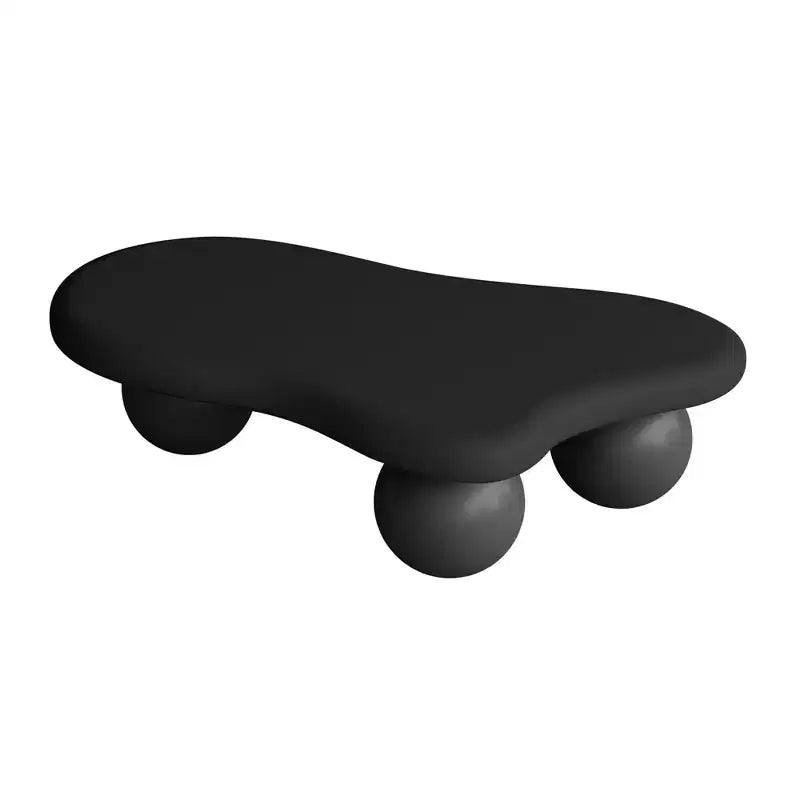 Table basse nuage de 40 pouces avec pieds sphériques, table basse centrale irrégulière et moderne pour salon, noire