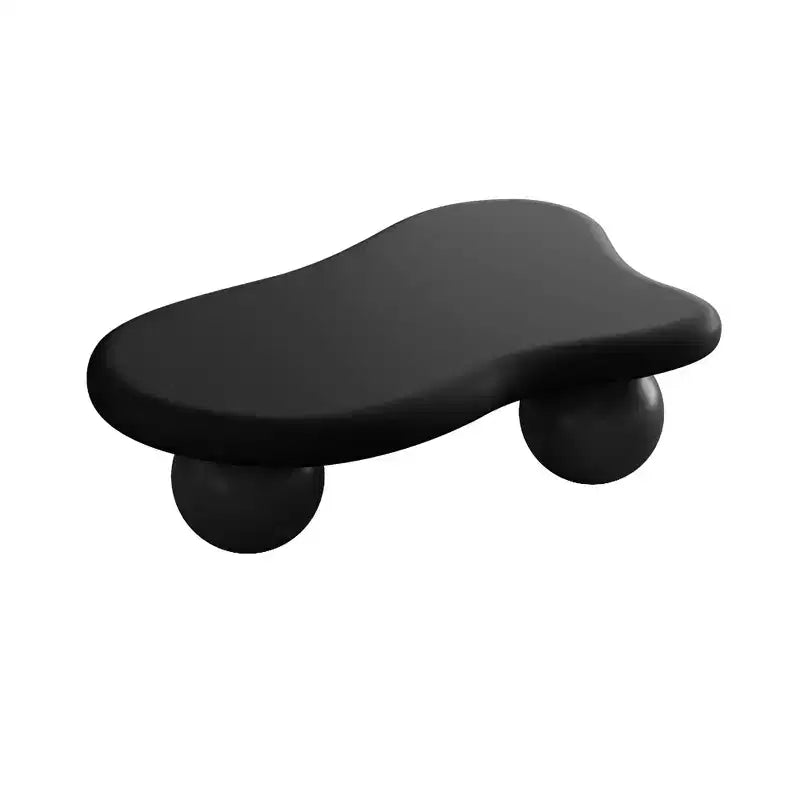 Table basse nuage de 40 pouces avec pieds sphériques, table basse centrale irrégulière et moderne pour salon, noire