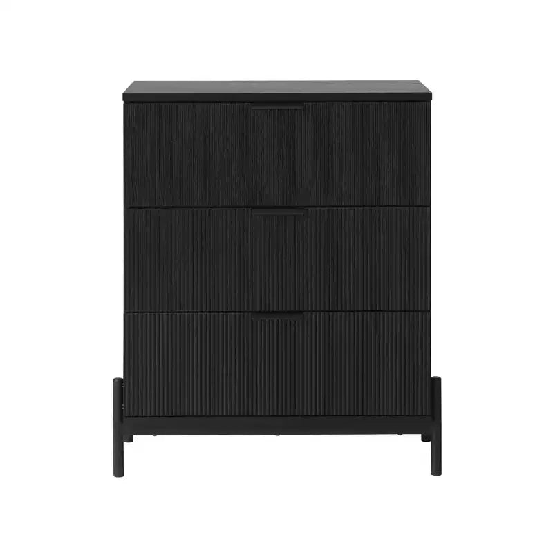 Commode 3 tiroirs à façades cannelées