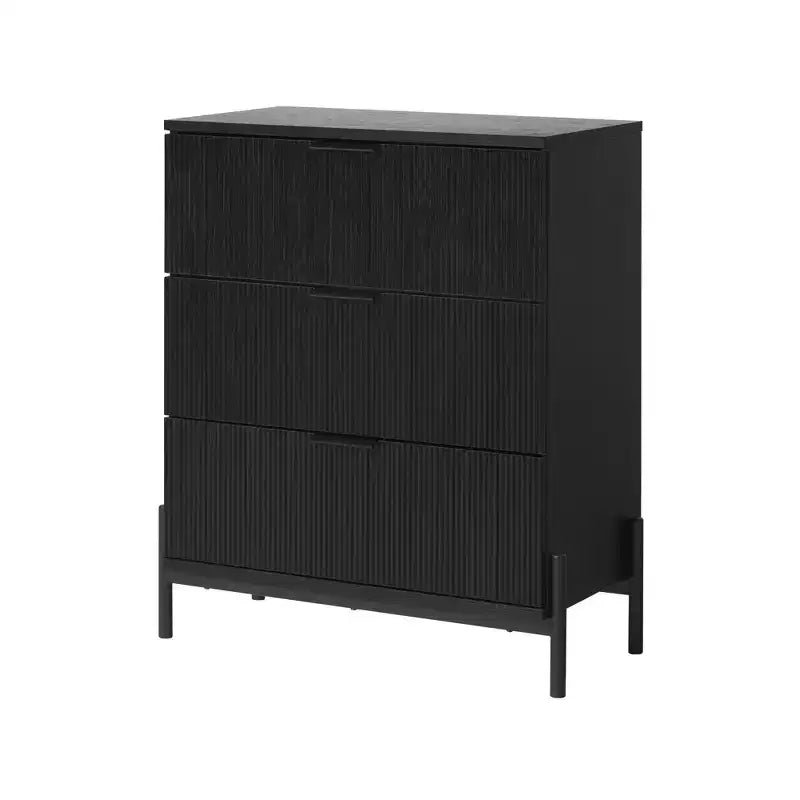 Walker Edison 3 Drawer with Fluted Fronts Dresser