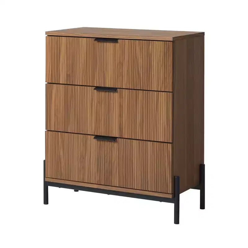 Commode 3 tiroirs à façades cannelées