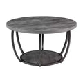 Fun little toys brand Coffee Table, Modern Round Coffee Table, 2 Tiers Wooden Circle Center Desk with Open Storage, Minimalist Sturdy Metal
