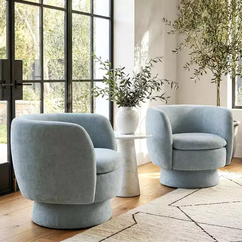Fauteuil pivotant moderne en tissu capitonné, fauteuil lounge d'appoint rotatif à 360° pour salon, chambre à coucher