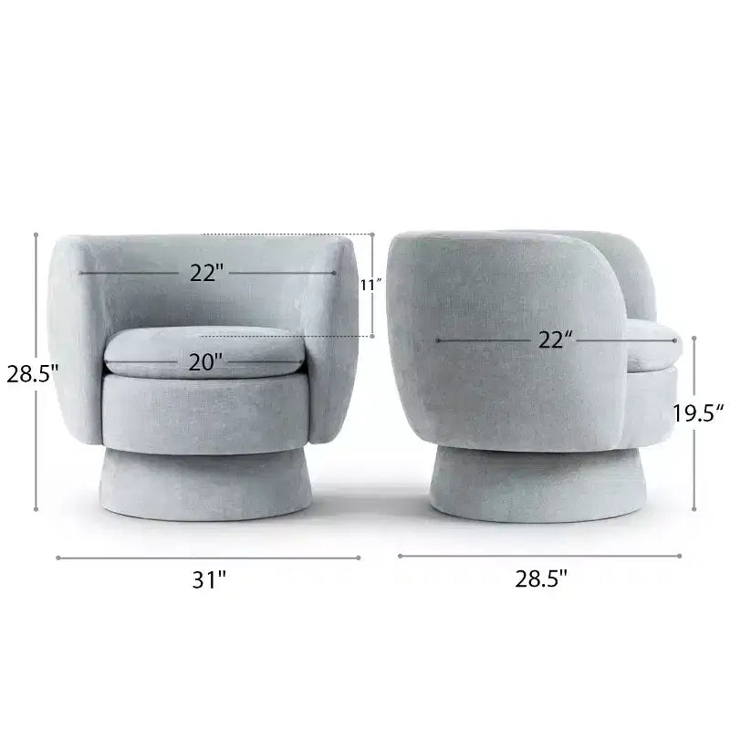 Fauteuil pivotant moderne en tissu capitonné, fauteuil lounge d'appoint rotatif à 360° pour salon, chambre à coucher