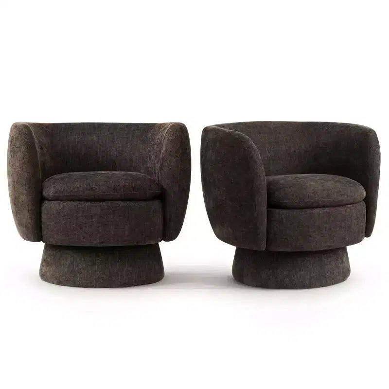 Fauteuil pivotant moderne en tissu capitonné, fauteuil lounge d'appoint rotatif à 360° pour salon, chambre à coucher