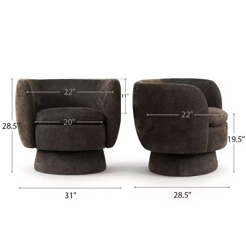 Fauteuil pivotant moderne en tissu capitonné, fauteuil lounge d'appoint rotatif à 360° pour salon, chambre à coucher