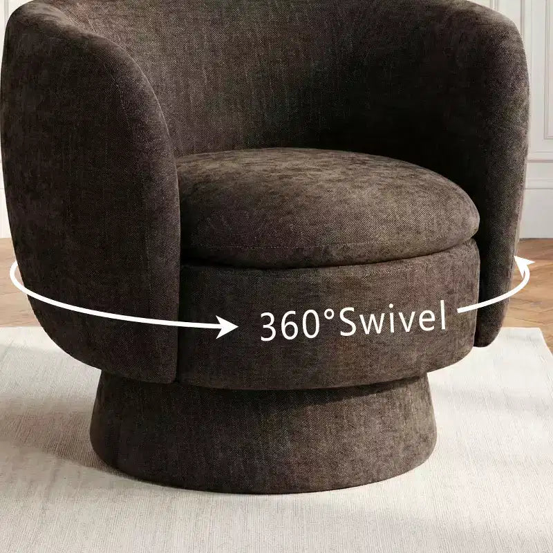 Fauteuil pivotant moderne en tissu capitonné, fauteuil lounge d'appoint rotatif à 360° pour salon, chambre à coucher
