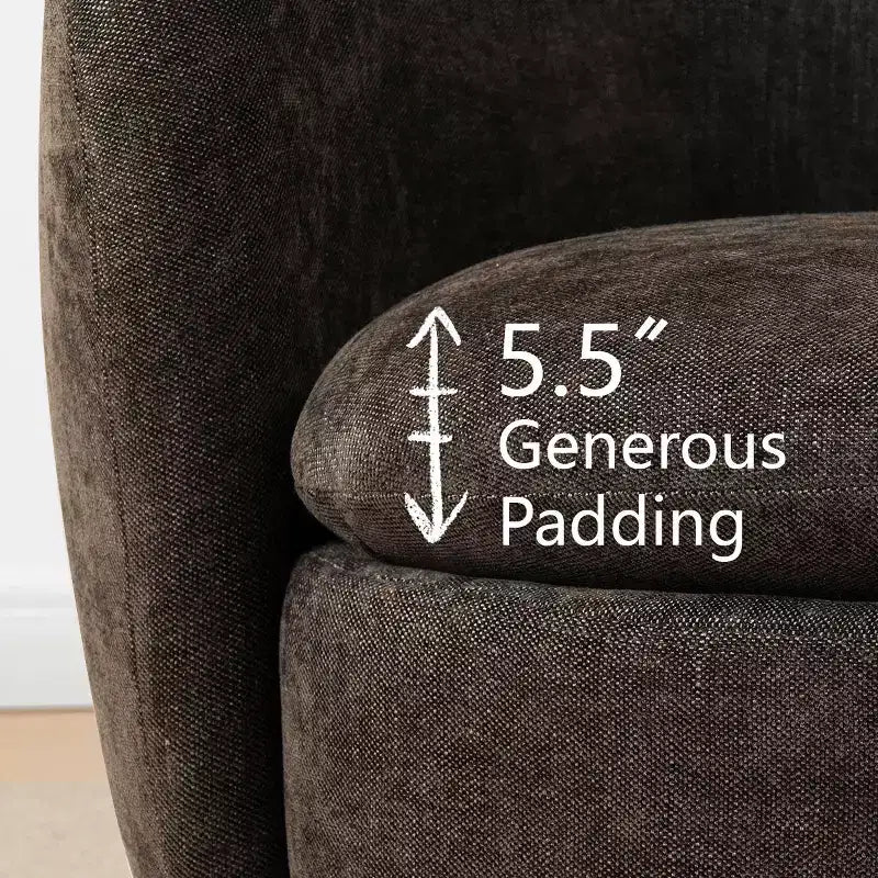 Fauteuil pivotant moderne en tissu capitonné, fauteuil lounge d'appoint rotatif à 360° pour salon, chambre à coucher