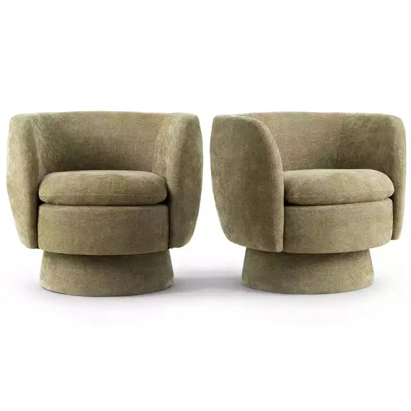 Fauteuil pivotant moderne en tissu capitonné, fauteuil lounge d'appoint rotatif à 360° pour salon, chambre à coucher